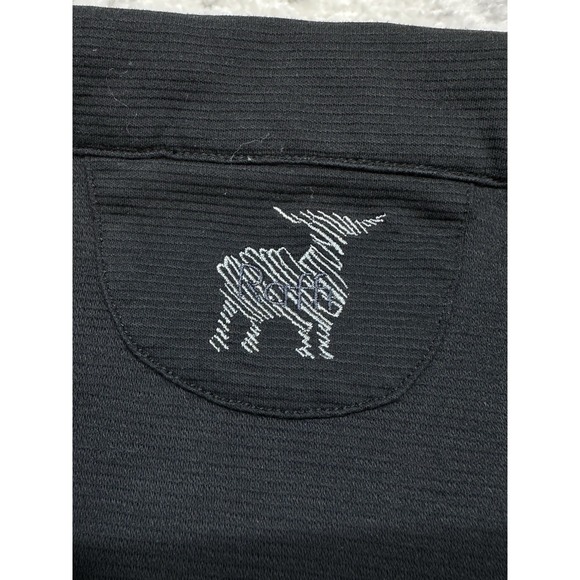 Raffi Mens Polo Shirt Black Ribbed Aqua Short Sleeve Performance Golf Size M - Picture 2 of 11